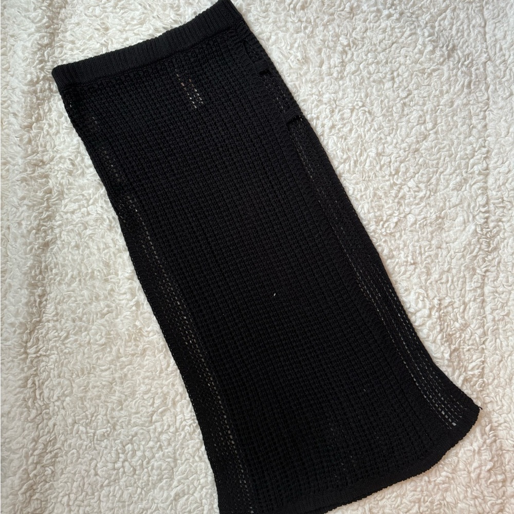 Forever 21 Knit Crochet Maxi Swim Coverup Skirt